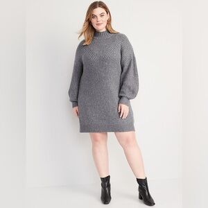 Old Navy Gray Knit Sweater Dress Cozy Sweater Dress for Christmas Holiday Dress